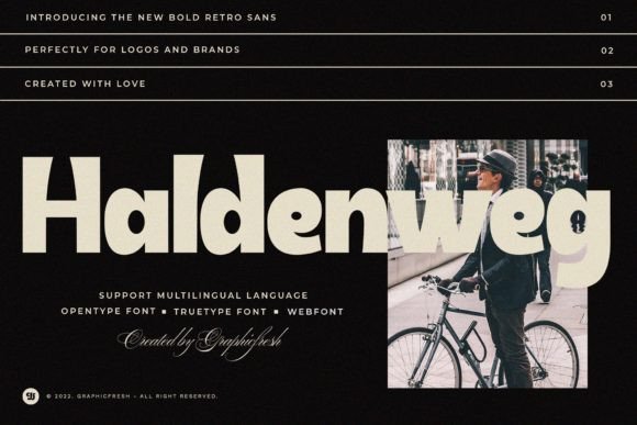 Haldenweg – Retro Sans Serif Font for Bold Handmade Branding