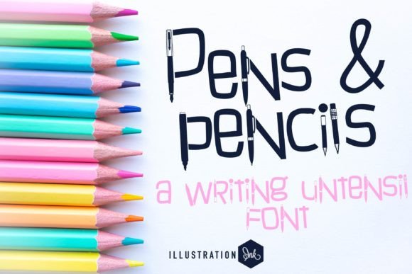 Pens and Pencils: A Playful Sans Serif Font for Children’s Content and School Projects
